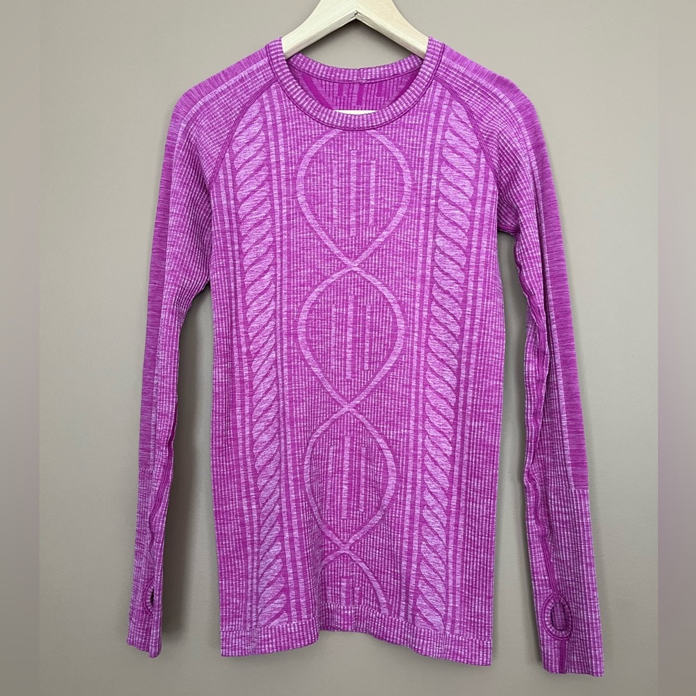 EUC lululemon athletica Long Sleeve Knit Tee - Pink Purple
